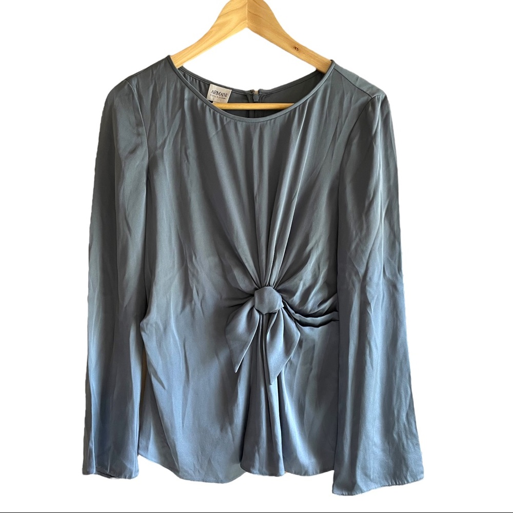 Armani Collezioni Grey Silk Blouse